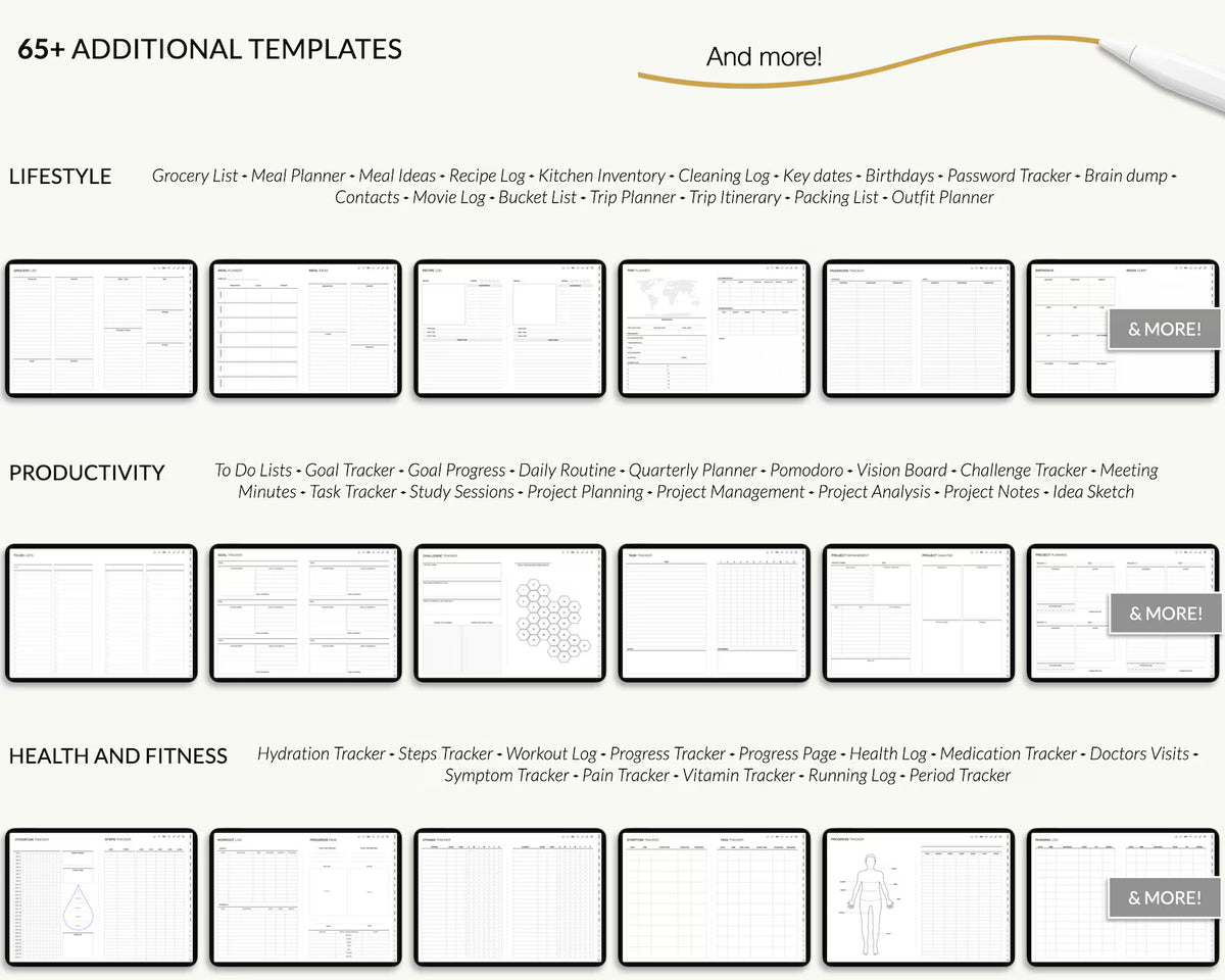 Digital planner, Goodnotes planner, iPad planner, Notability planner, Dated digital planner, Digital calendar