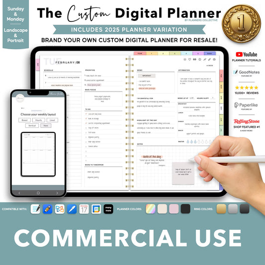 Commercial License - 1 Rebranded Planner Variation From The Ultimate Custom Planner