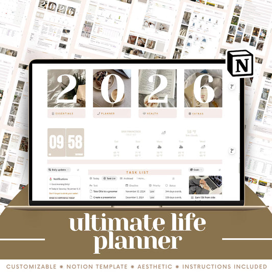2026 Notion Template Planner: Ultimate Digital Life Planner